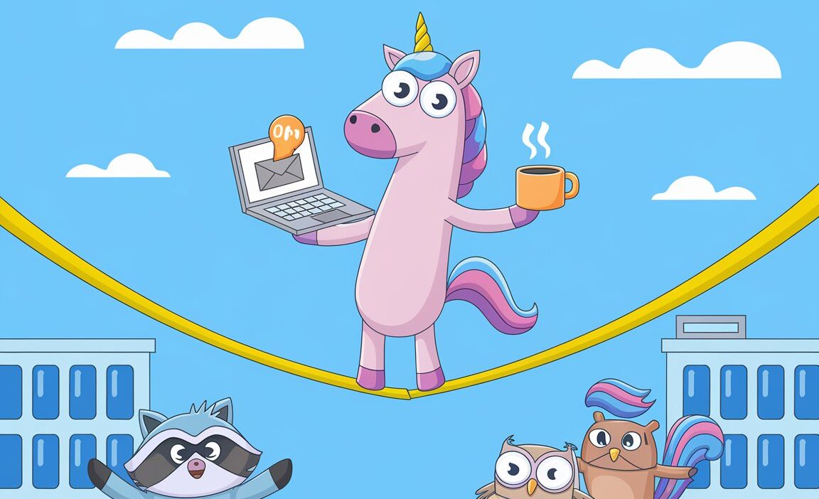 Unicorn Balancing Work and Life on a Tightrope