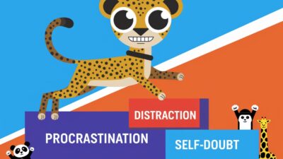 Energetic Cheetah Leaps Over Procrastination Hurdles